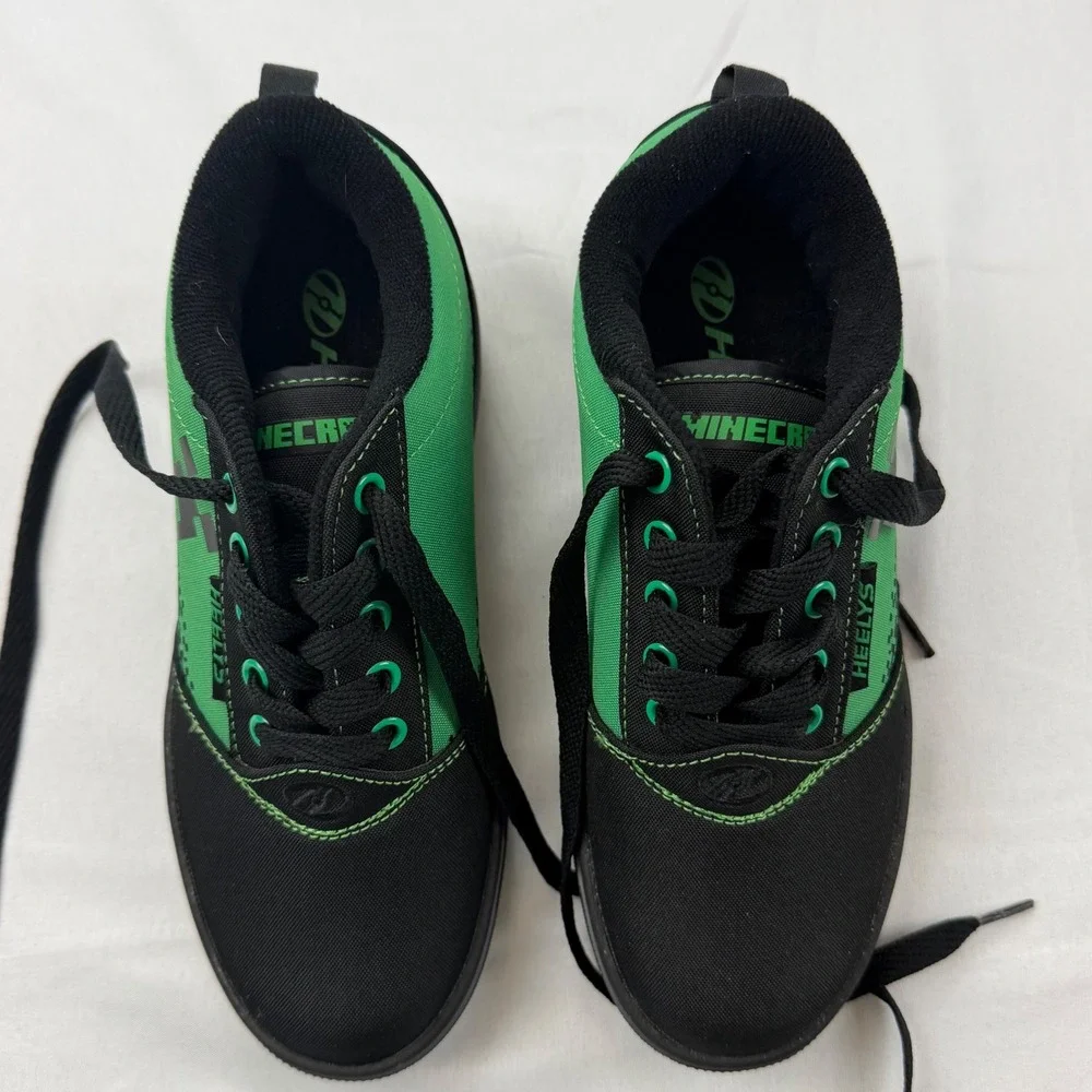 Heelys Minecraft Pro 20 Kids Size 3 Green Black Creeper Skate Shoes 10542